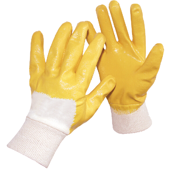 Three Quarters Yellow Smooth-Nitrile Gloves