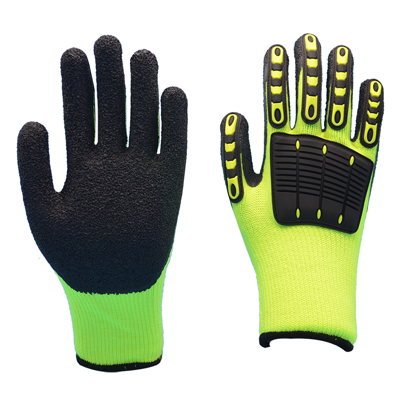 Latex Crinkle Coating Impact Gloves