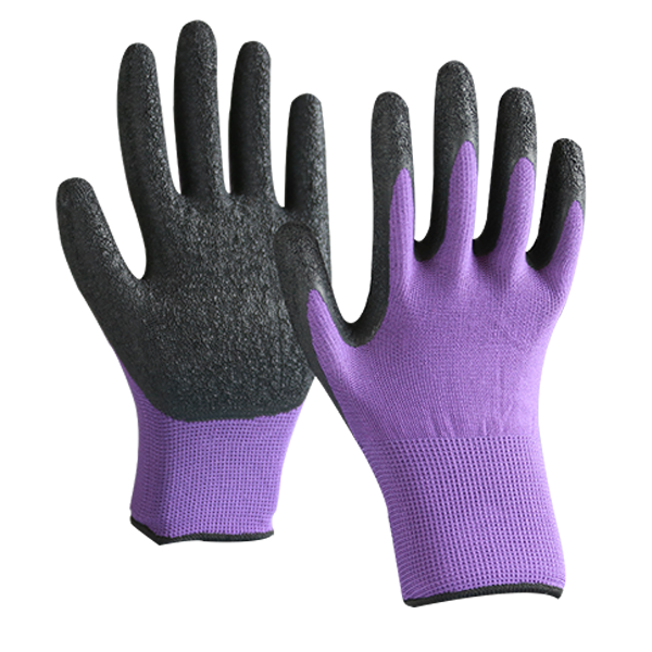 Purple Crinkle Latex Gloves