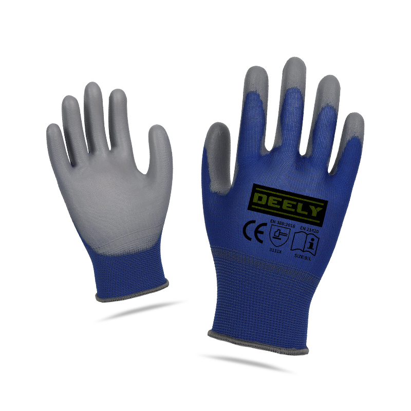 13 gauge deep navy blue polyester grey PU