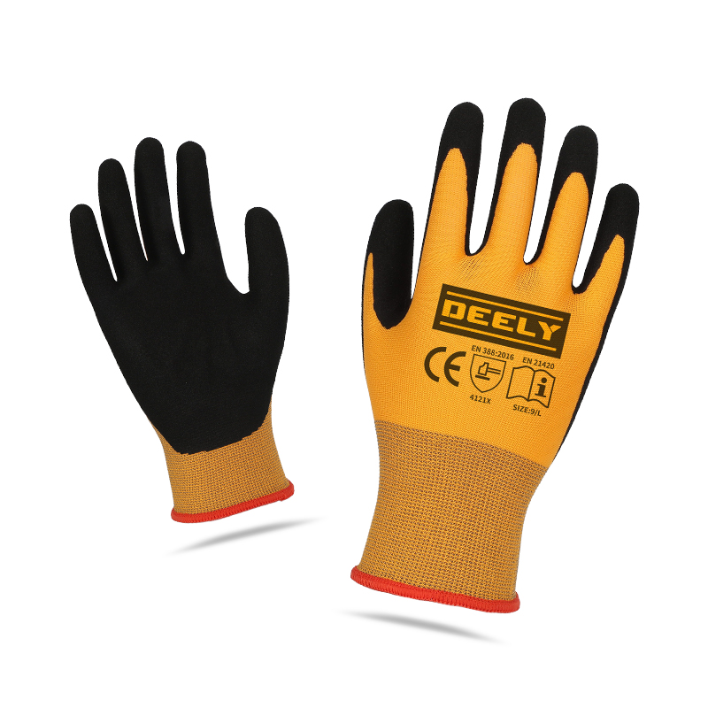 15 gauge orange polyester black nitrile matte 